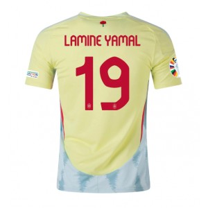 Fotbalové Dres Španělsko Lamine Yamal #19 Venkovní Oblečení ME 2024 Krátký Rukáv
